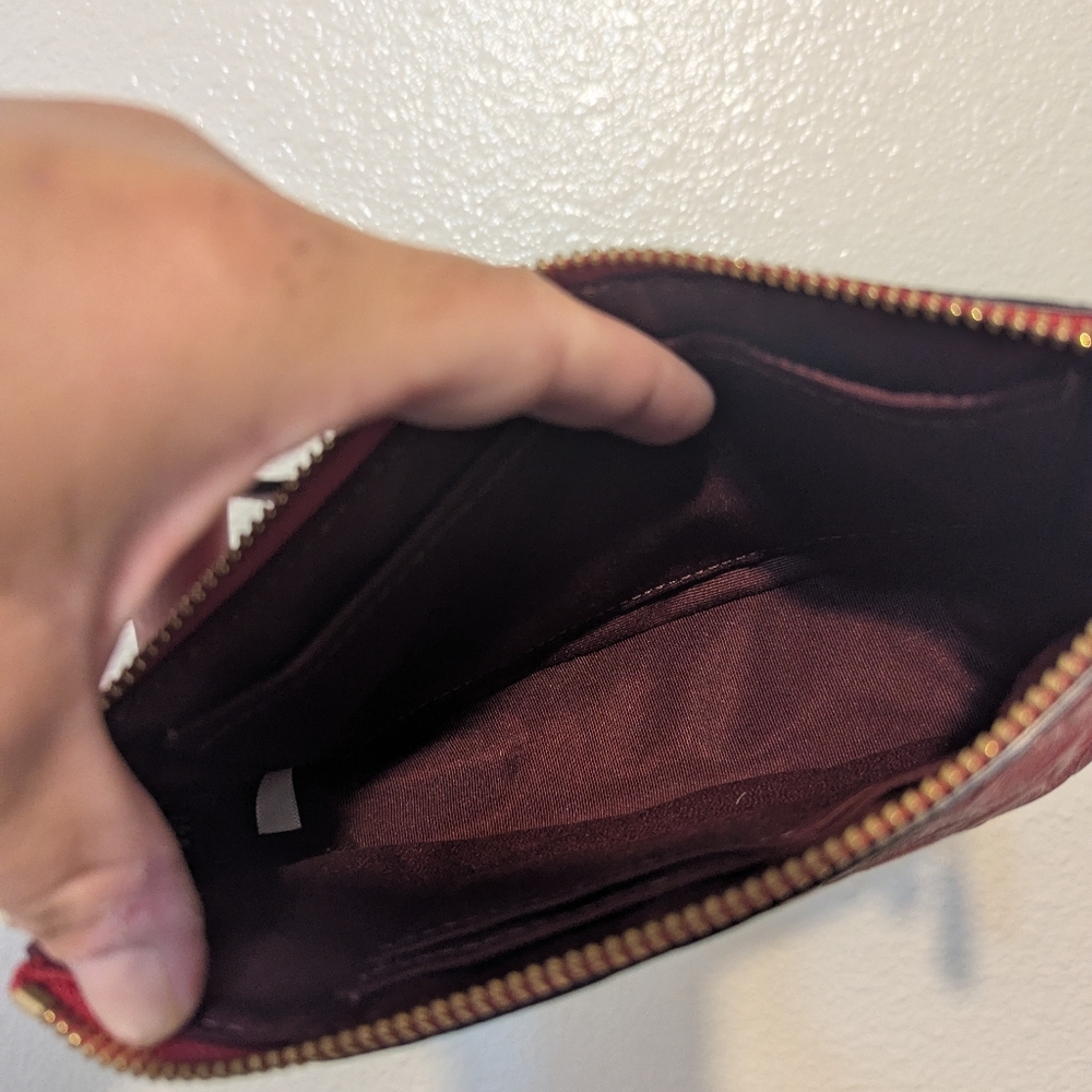 Coach Cherry Red Debossed Nolita EUC - Picture 3 of 13